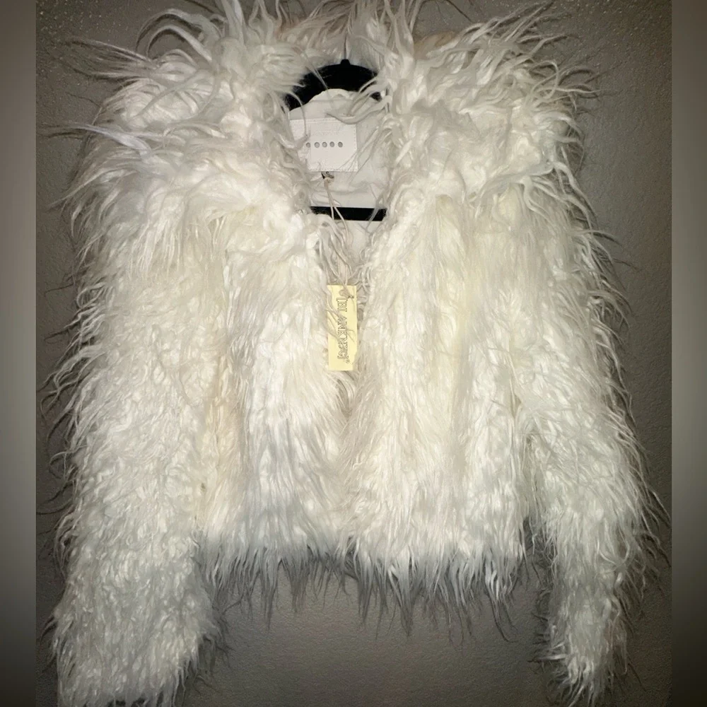Blank NYC White Shag Coat Jacket NWT small